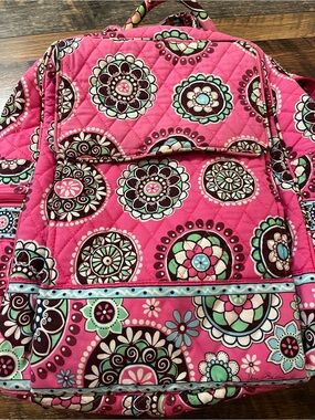 Vera Bradley Pink Quilted Backpack  - Floral Medallion